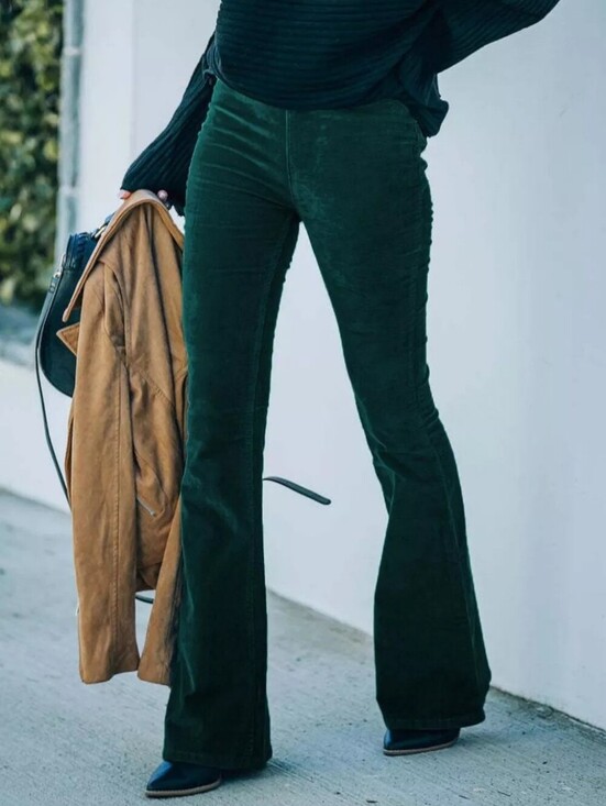 Pants - Full Size Corduroy Flare Pants